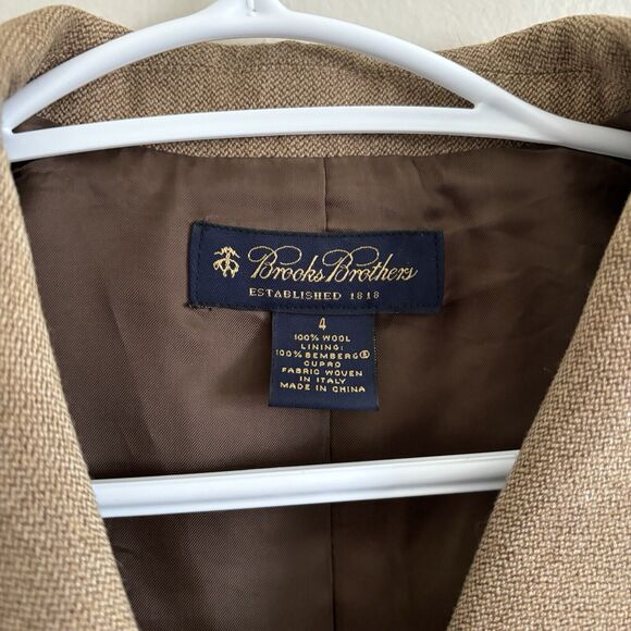 Brooks Brothers Women’s 3 Button Wool Blend Brown Blazer Size 4 - Picture 3 of 9